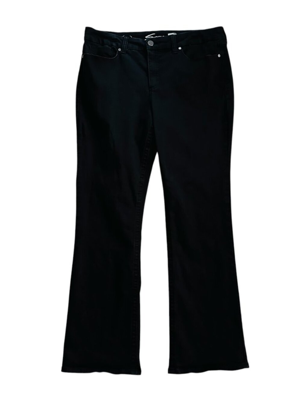 Seven7 Women's Size 18 Tummyless Slim Bootcut Black Jeans 32 in Inseam